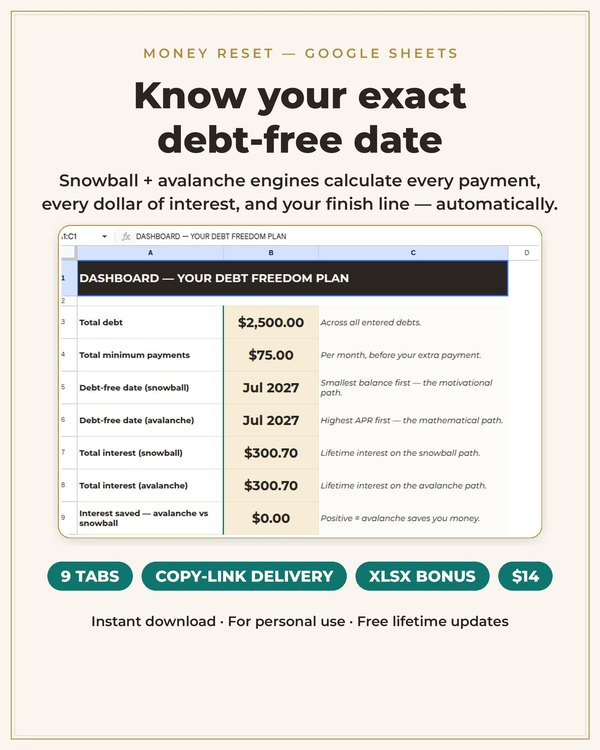Debt Payoff Spreadsheet cover