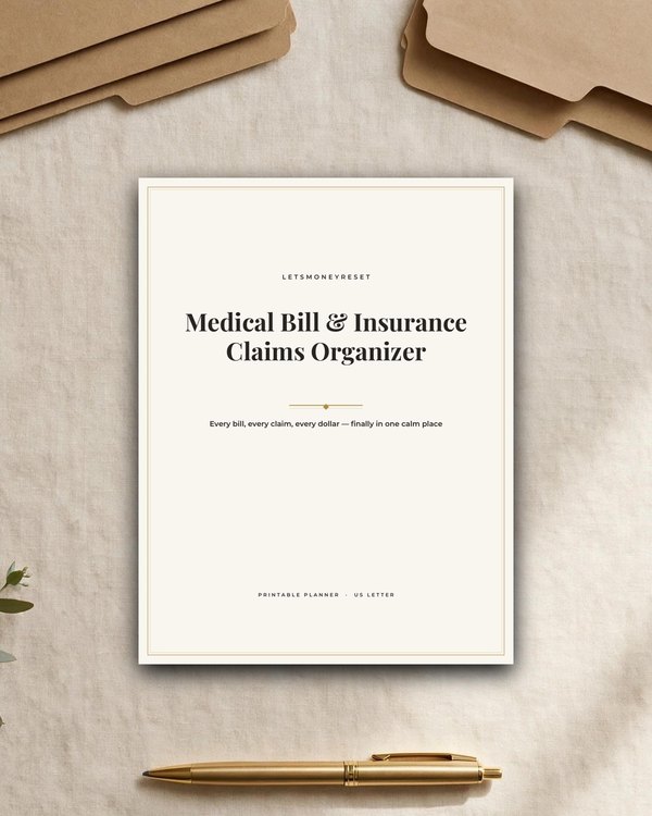 Medical Bill & Insurance Claims Organizer (Printable) cover