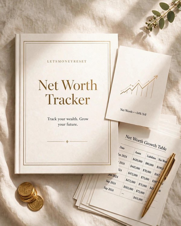 12 Month Net Worth Tracker Printable cover