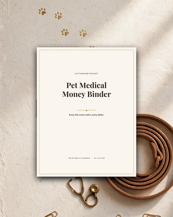 Pet Medical Money Binder cover