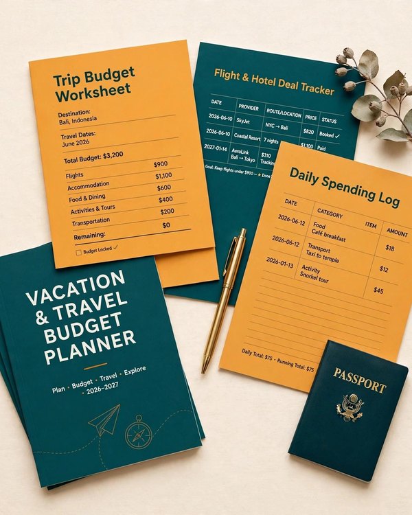 Travel Budget Planner Printable cover